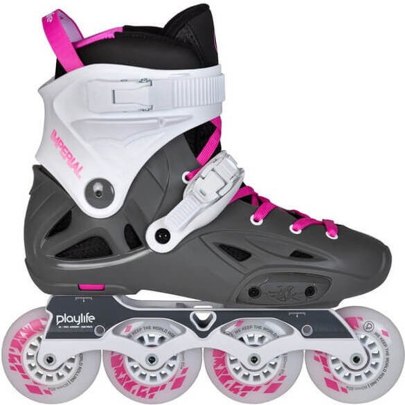 Роликовые коньки PlayLife Imperial Fuchsia 80 (р. 41-42, серый/розовый)