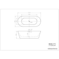 Ванна BelBagno BB306-1775 178x85