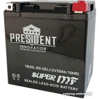 Мотоциклетный аккумулятор President YB30L-BS (30 А·ч)