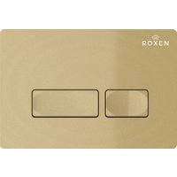 Унитаз подвесной Roxen Сube в комплекте с инсталляцией StounFix Dual Fresh 6 в 1 968065 (кнопка: брашированное золото)