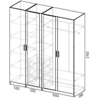 Шкаф распашной Интермебель Марсель-8 МР 01-08 (белый премиум)