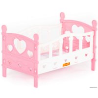 Кроватка для кукол Полесье сборная №2 62048 (5 элементов, розовый)