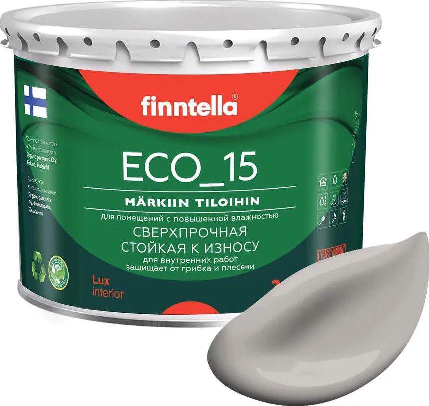 

Краска Finntella Eco 15 Kaiku F-10-1-3-FL082 2.7 л (серо-коричневый)