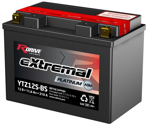 

Мотоциклетный аккумулятор RDrive eXtremal Platinum YTZ12S-BS (11.6 А·ч)