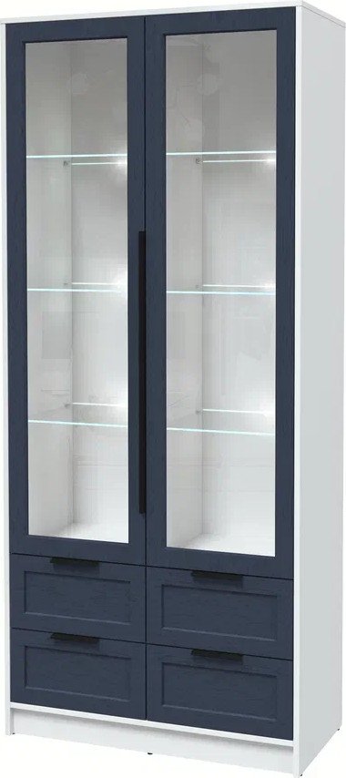 

Шкаф-витрина Интерлиния Концепт Тренд КТ-ШВ2 с подсветкой (белый платинум/дуб королевский)