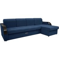 Угловой диван Сириус Лидер-6 с оттоманкой ППУ 300x165 (Eva 22 велюр синий)