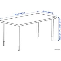 Стол Ikea Молскютт/Олов 194.177.58 (береза/белый)