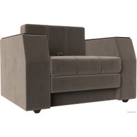 Кресло-кровать Лига диванов Атлантида 113839 (велюр коричневый)