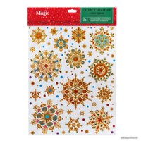 Наклейка на окно Феникс-Презент Блестящие снежинки 88348