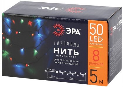 

Новогодняя гирлянда ЭРА ENIN-5M LED Нить 5 м мультиколор