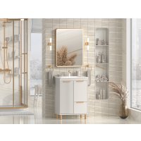  Brevita Тумба с умывальником Risacca Crema 60 RIS-06060-0342Я+B-OND060-01 (серый кашемир)