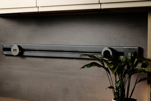 

Трековая розетка AVEL шинопровод 100 см + 1 ЕВРО розетка + 1 USB (серый)