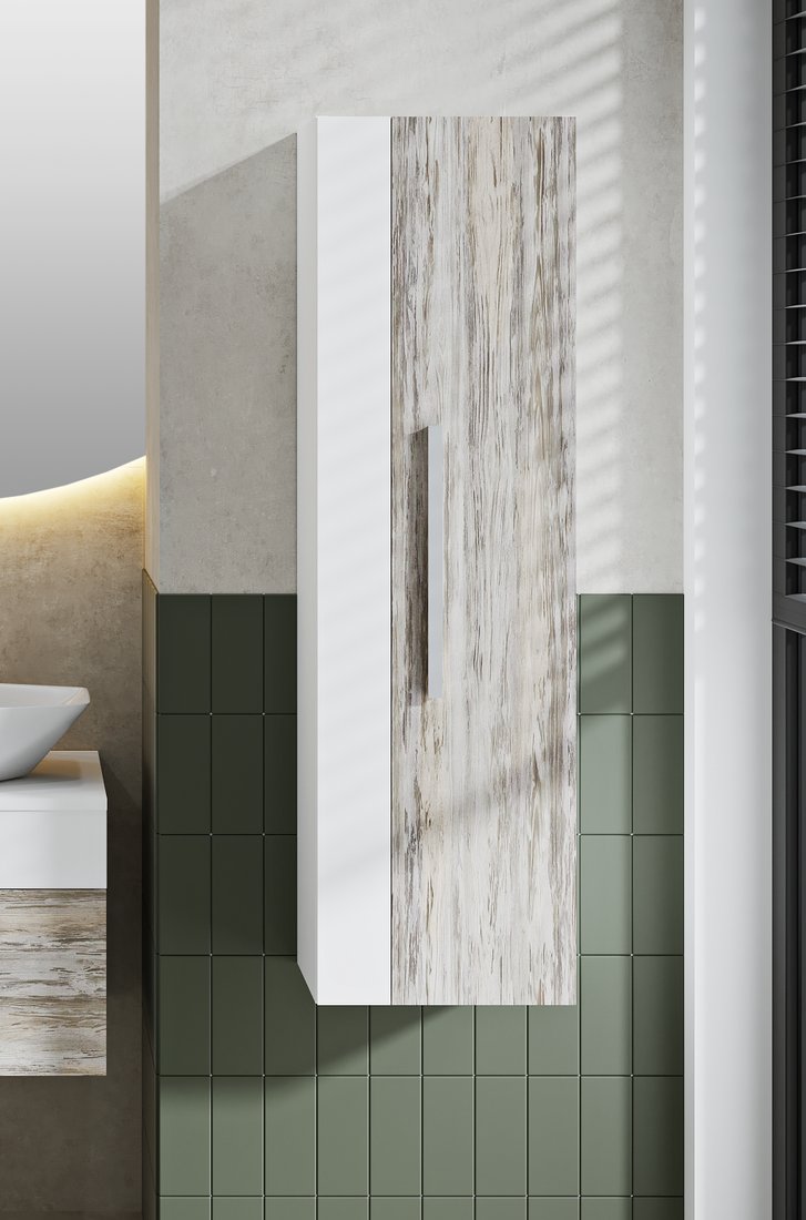 

Runo Шкаф-полупенал для ванной Вудлайн 35 (подвесной)