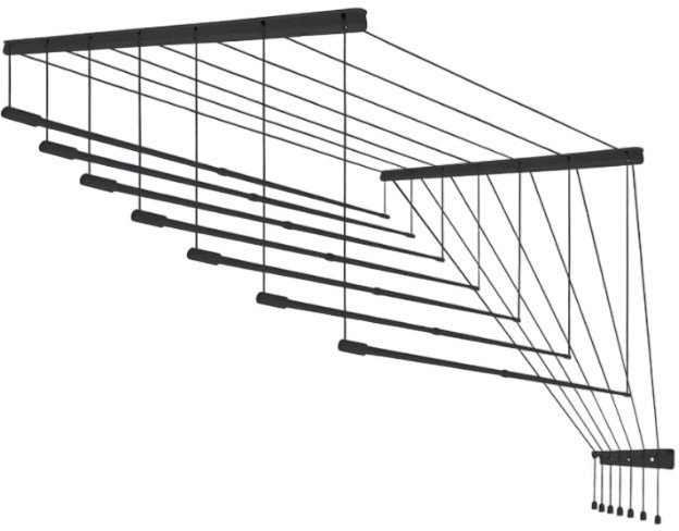 

Сушилка для белья Comfort Alumin Потолочная 7 прутьев Black Style Telescop 120-200 см (алюминий)