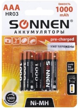 

Аккумулятор Sonnen AAA 1000мАч 455611 (6 шт)