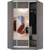 Шкаф-купе Кортекс-мебель Сенатор ШК30 Геометрия ДСП с зеркалом (береза)