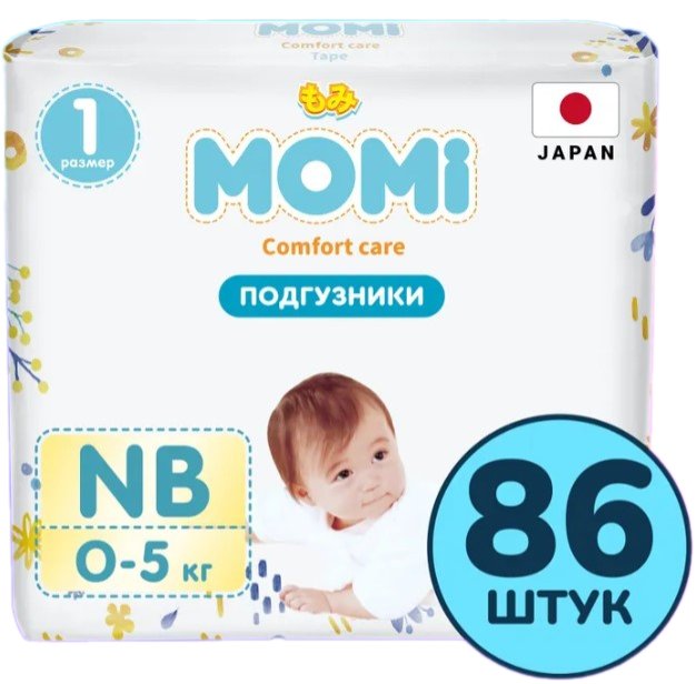 

Трусики-подгузники Momi Comfort Care NB 0-5кг (86шт)