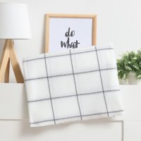 Плед Экономь и Я Клетка 9849864 (150x130, белый)