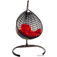 Подвесное кресло M-Group Капля Люкс 11030306 (серый ротанг/красная подушка)