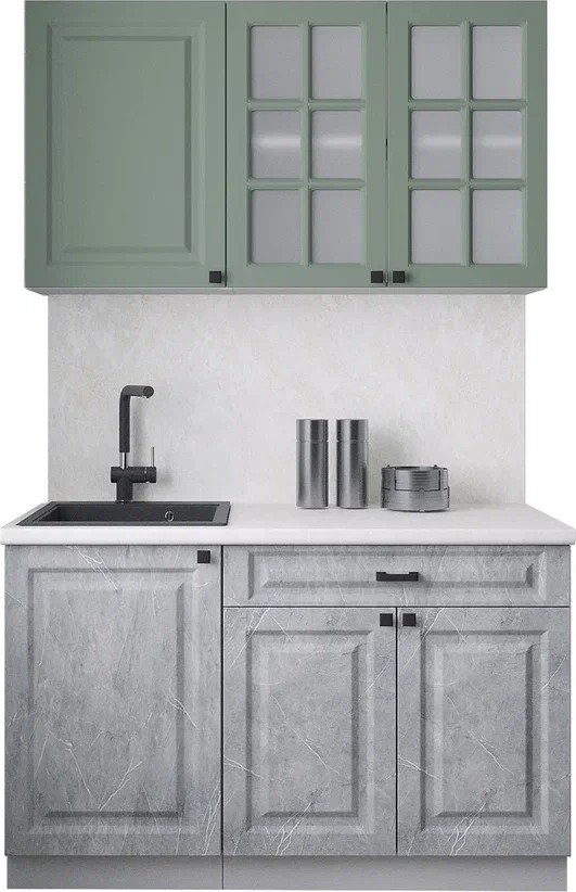 

Готовая кухня Интерлиния Мила Деко 1.3А (керамика/мята/опал светлый)