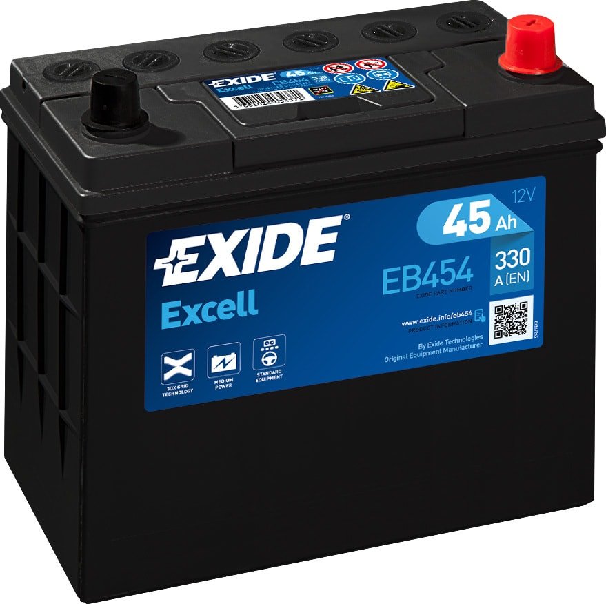 

Автомобильный аккумулятор Exide Excell EB454 (45 А/ч)