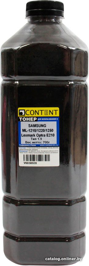 Тонер Content для Samsung ML-1210/1220/1250/Lexmark Optra E210 Тип 1.9 700 г
