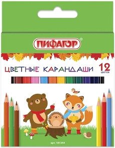 

Набор цветных карандашей Пифагор Малыши-Карандаши 181344 (12 цв)