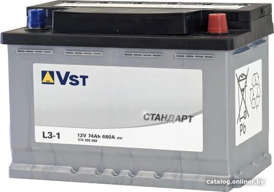 Автомобильный аккумулятор VST Стандарт L3-1 74 R+ (74 А·ч)