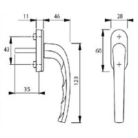 Ручка оконная Макбет 35 мм (белый)