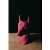 Кашпо К.РАМА Доберман (малиновый)