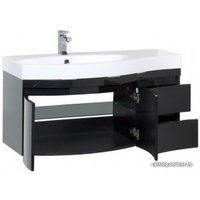  Aquanet Тумба под умывальник Опера 115 L 00169612 (черный, 2 дв., 2 ящ.)