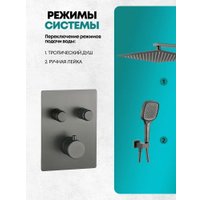 Душевая система  Grocenberg GB5040 с термостатом (графит)
