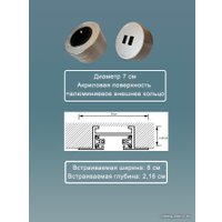 Трековая розетка AVEL шинопровод 100 см + 5 ЕВРО розеток (серебристый)