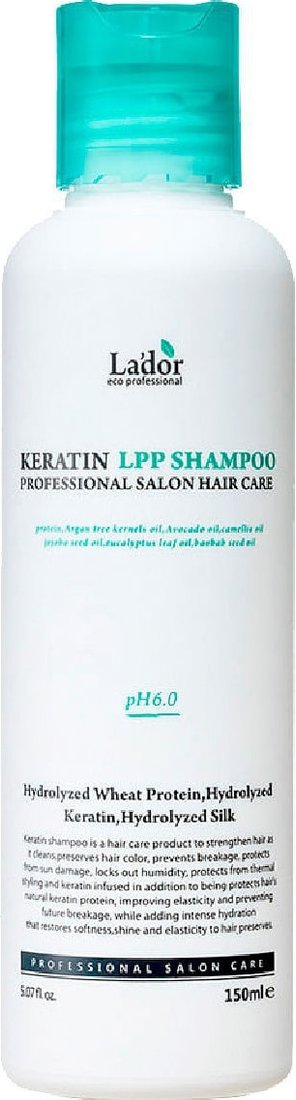 

Шампунь La'dor бессульфатный с кератином Keratin LPP Shampoo 150 мл