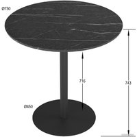 Кухонный стол Калифорния мебель Дейл (черный мрамор)