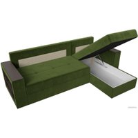 Угловой диван Лига диванов Дубай лайт правый 114168 (микровельвет зеленый)