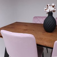 Кухонный стол ОКА Сангай 136-196x80x80 (дуб мореный/черный)