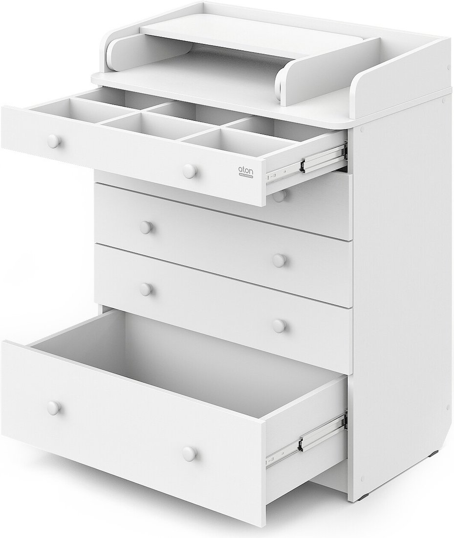 

Детский комод Атон Мебель Leo ЛДСП 800/5 с органайзером (белый)