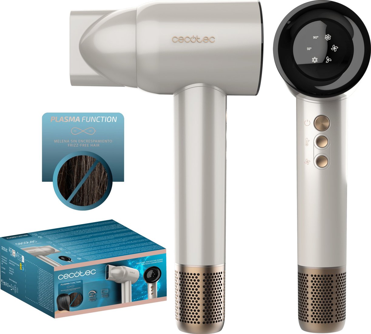 Фен Cecotec Ionicare Rockstar Nano Iontech Champagne A01_EU01_101445