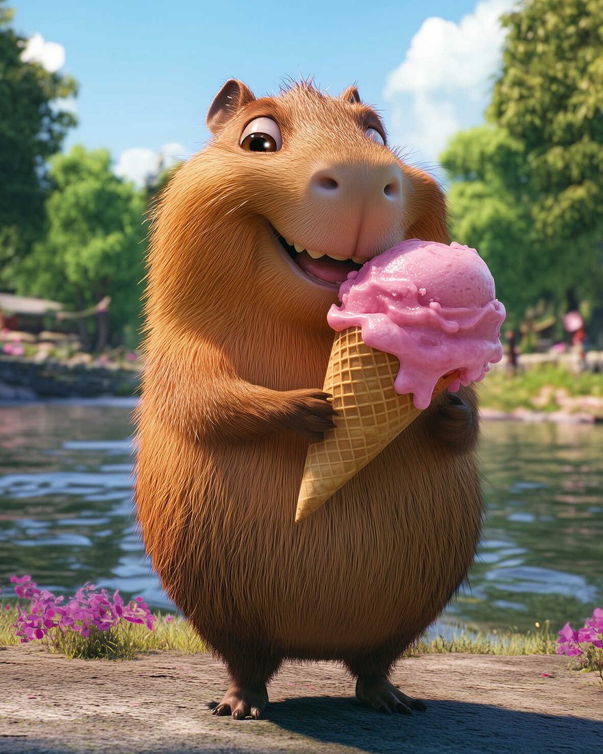 

Алмазная мозаика Феникс+ Капибара с мороженым 71351