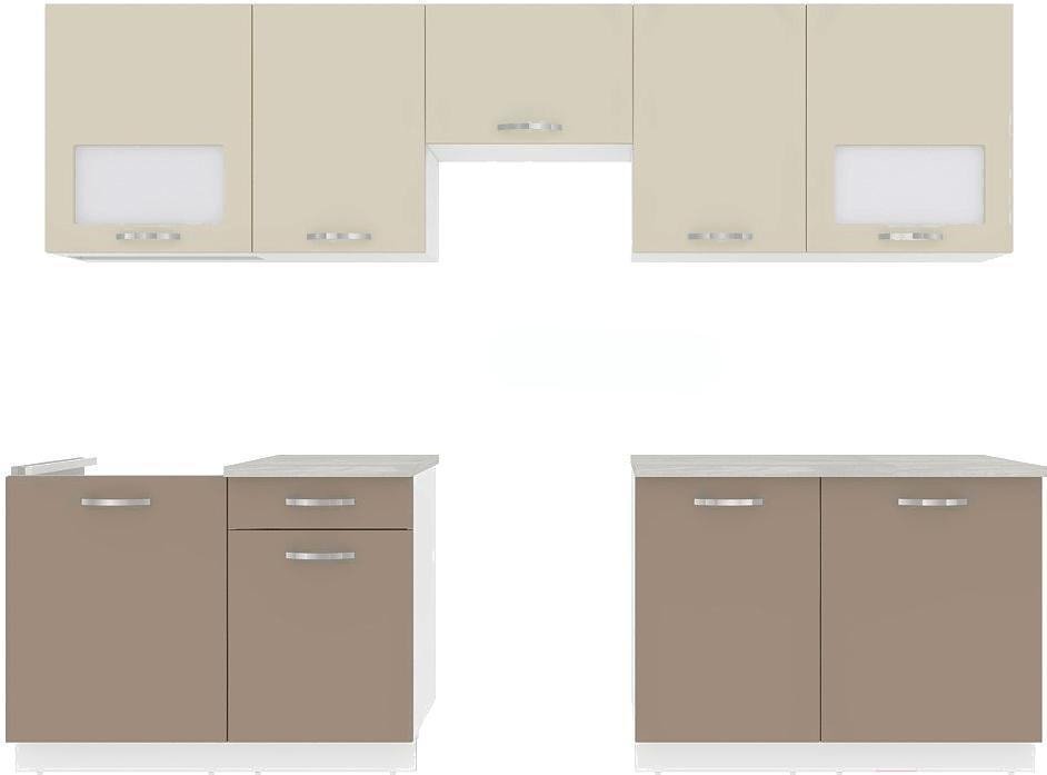 

Готовая кухня ВерсоМебель Эко-6 2.8 (латте/бежевый)