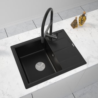 Кухонная мойка ZorG Rock 65 Premium black metallic