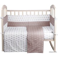 Бампер в кроватку Alis День и ночь со съемными чехлами (бязь, коричневый)