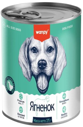 Консервированный корм для собак Wanpy Dog ягненок (375 г)