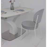 Кухонный стол Аврора Нотр Дам Moderne 1400/1800x850 (камень белый Calacata vagli/белый муар)