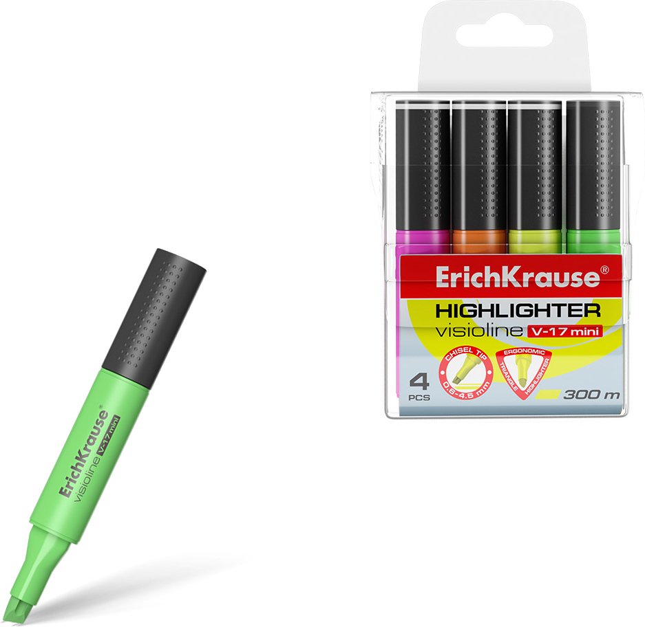 

Набор текстовыделителей Erich Krause Visioline V-17 Mini 56699 (4 шт)