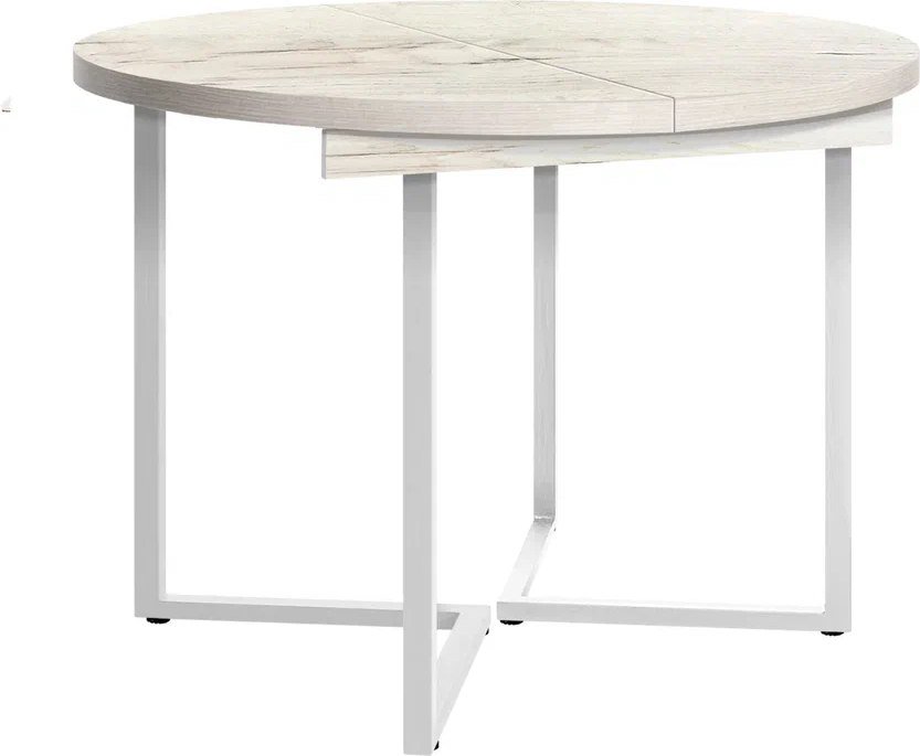 

Кухонный стол Millwood Лофт Лондон раздвижной D110-150x110x76 (дуб белый Craft/металл белый)