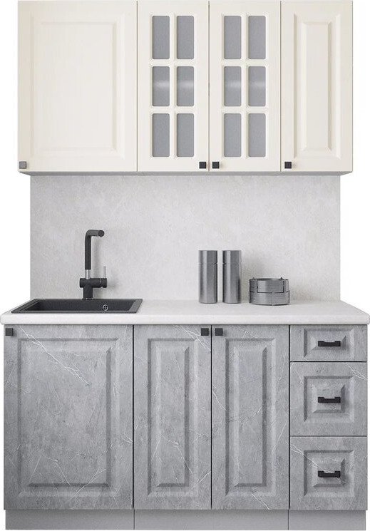 

Готовая кухня Интерлиния Мила Деко 1.4Б (керамика/белый/опал светлый)