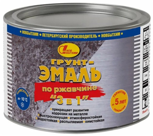 

Грунт-эмаль Новбытхим По ржавчине 3в1 0.4 л (черный)