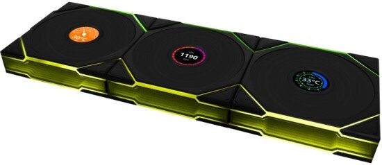 

Комплект вентиляторов для корпуса с контроллером Lian Li Uni Fan TL 120 Wireless Reverse 12RTLLCD1W3B G99.12RTLLCD1W3B.R0